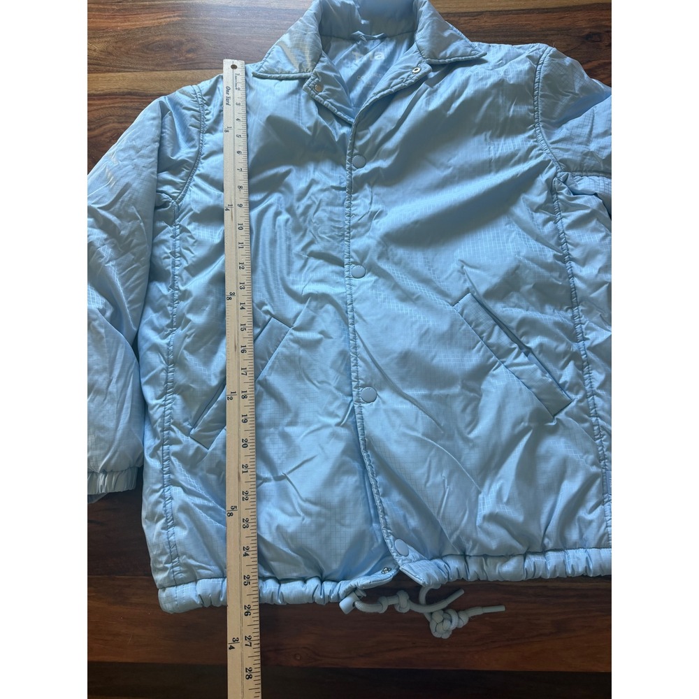 Tna Aritzia Baby Blue Grid Ripstop Insulated Coaches Jacket Womens XS 101125 - Picture 7 of 9